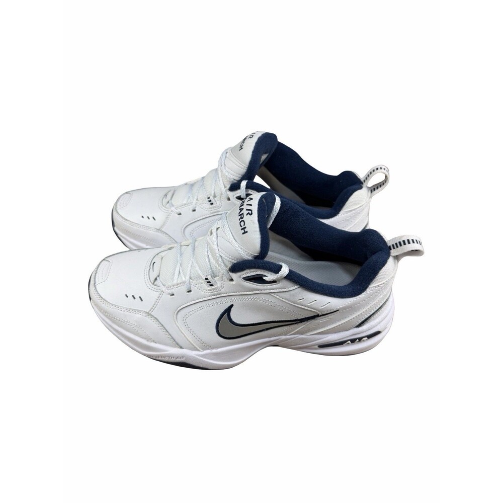Nike Air Monarch IV 4 White MidNight Navy Silver 415445-102 Men’s Size 10.5 Clen